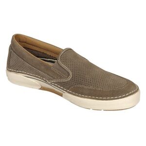 Sperry Topsiders Largo Suede Slip On Boat Shoe Mens 9.5 Taupe Leather Docksiders